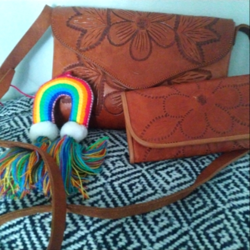 UNIQUE one of a kind 100% leather bag, mexico